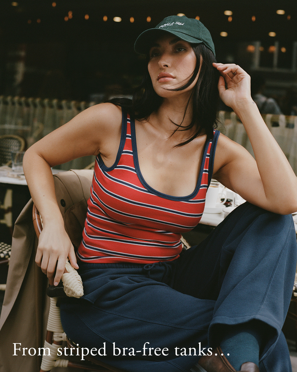 From striped bra-free tanks&hellip;