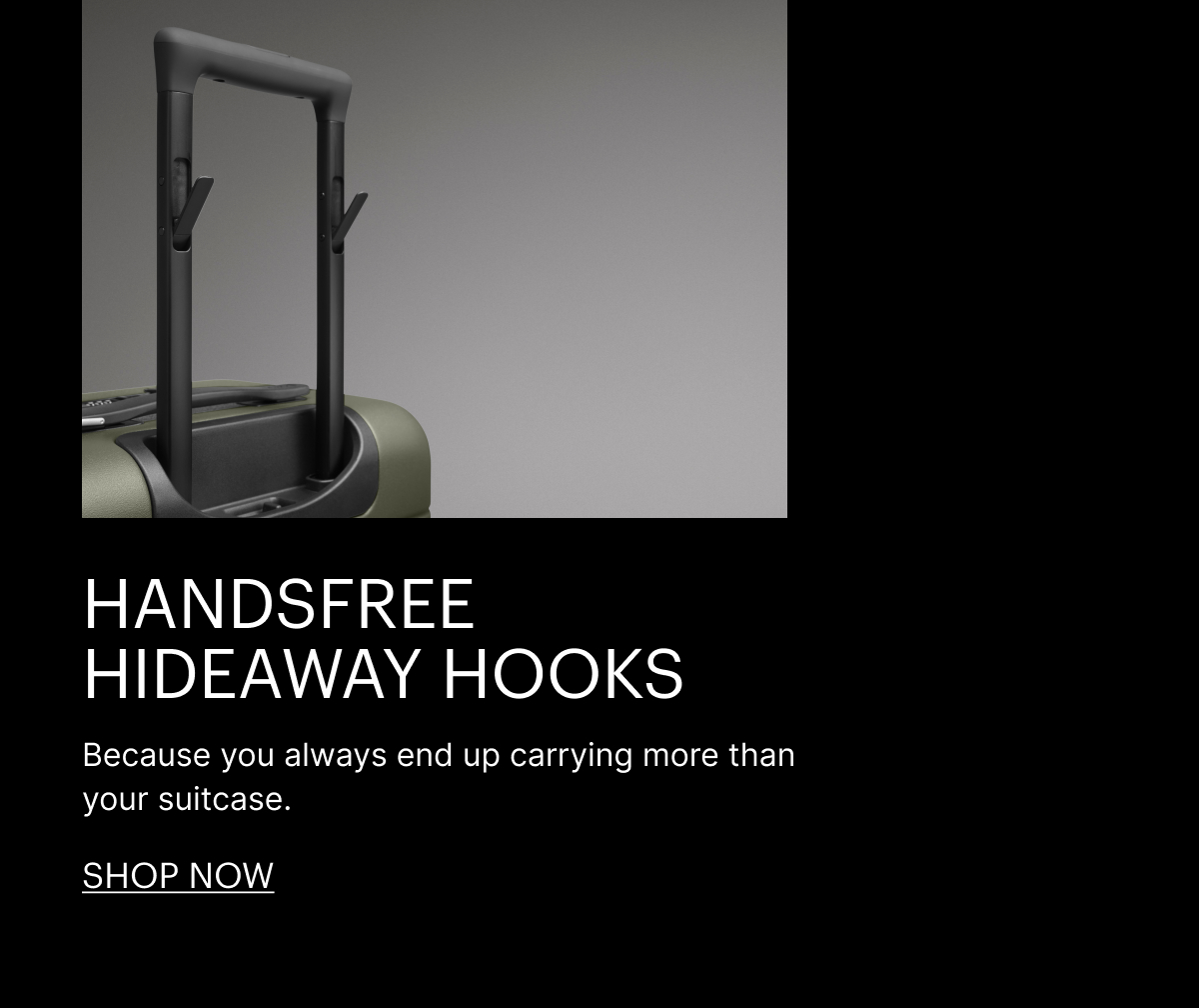 Handsfree Hideaway Hooks | Because you always end up carrying more than your suitcase.