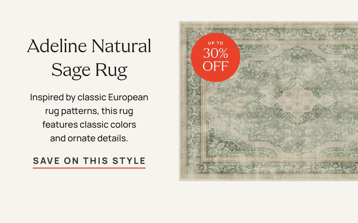 Adeline Natural Sage Rug | Save On This Style 