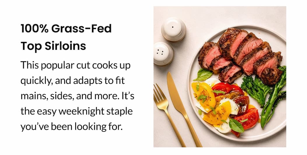 100% Grass-Fed Top Sirloins 