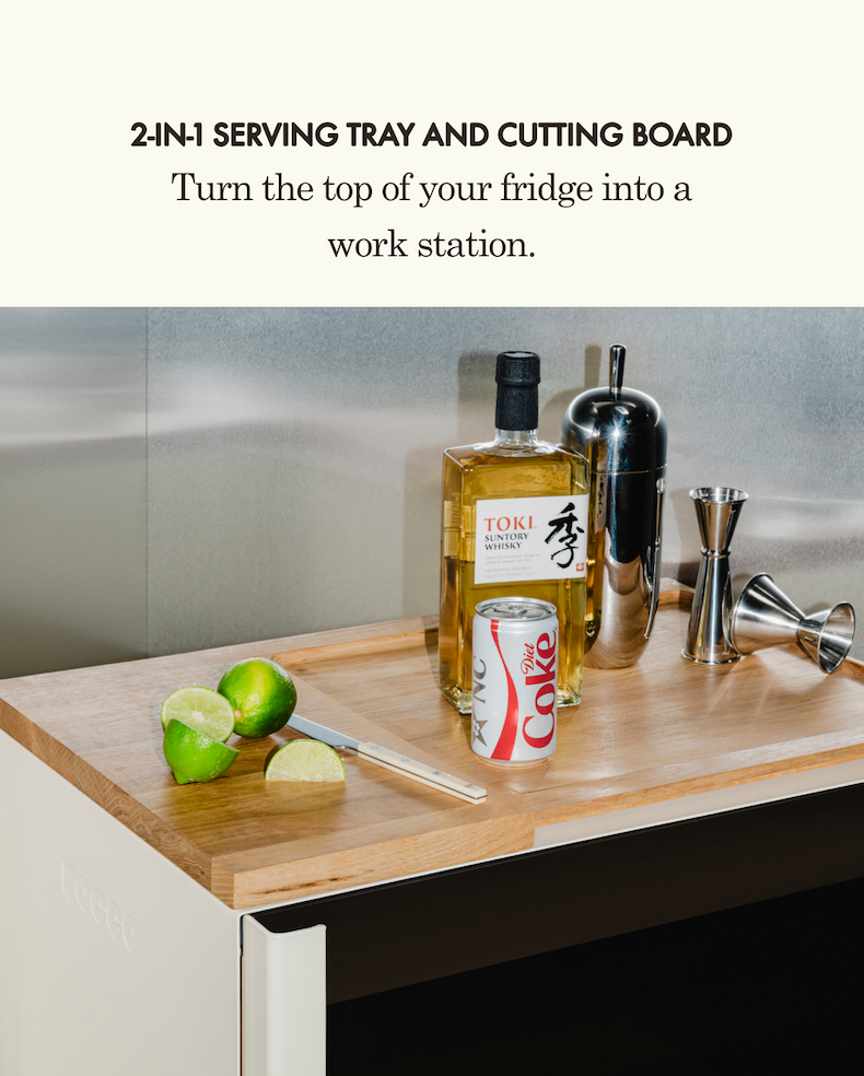 2-in-1 Serving TRAY and Cutting Board  Turn the top of your fridge into a work station.