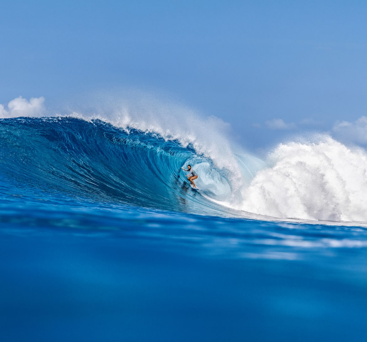 A surfer on a wave.