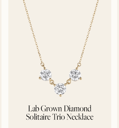 14K Lab Grown Diamond Solitaire Trio Necklace
