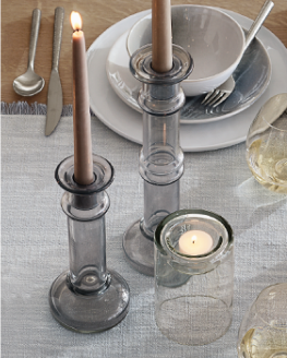 Shop Kati Small Blue Glass Taper Candle Holder