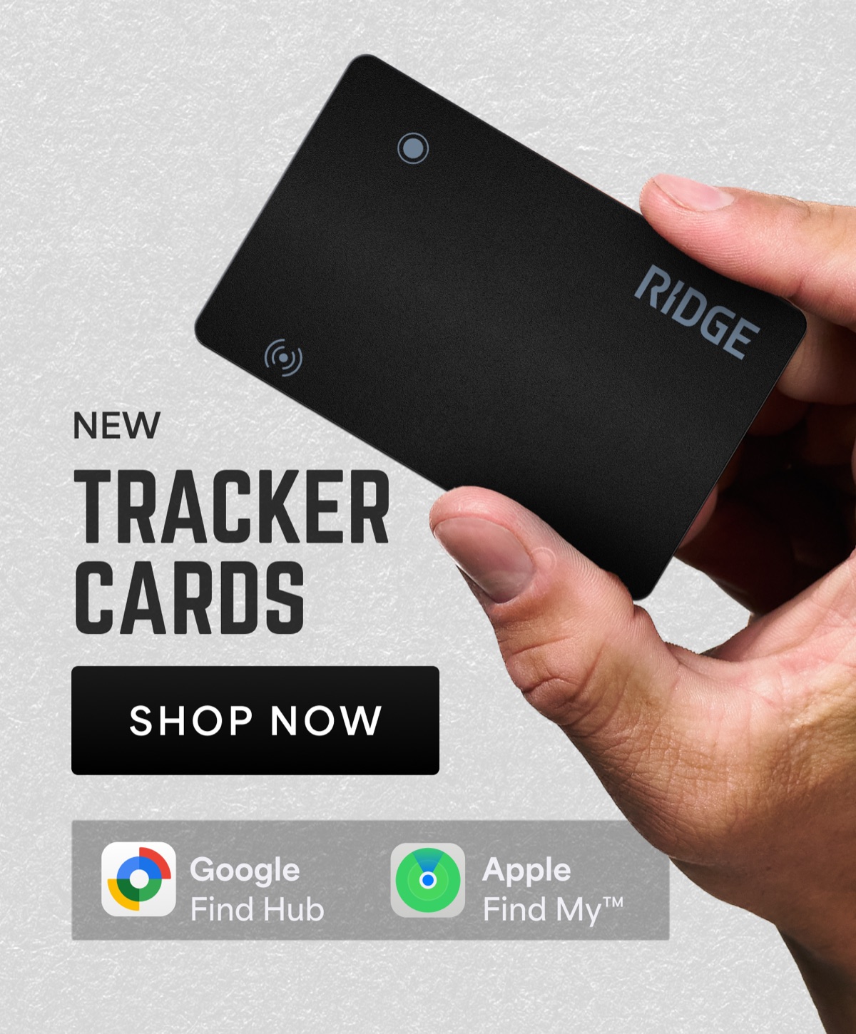 New tracker cards. Shop now. Google Find Hub and Apple Find My.