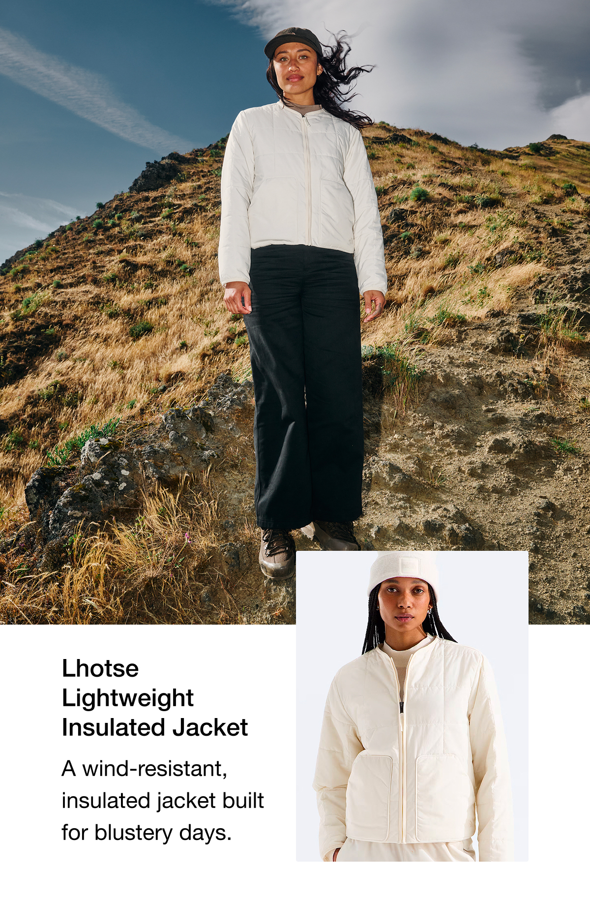 Lhotse Lightweight Insulated Jacket. A wind-resistant, insulated jacket built for blustery days.