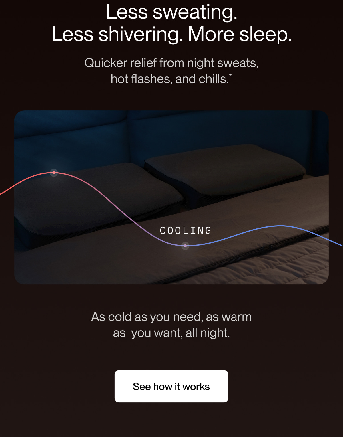Less sweating.  Less shivering. More sleep.