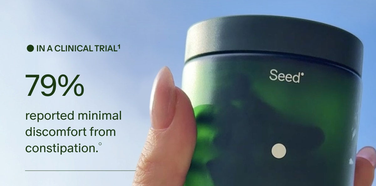 IN A CLINICAL TRIAL&sup1; 79% reported minimal discomfort from constipation.&deg;