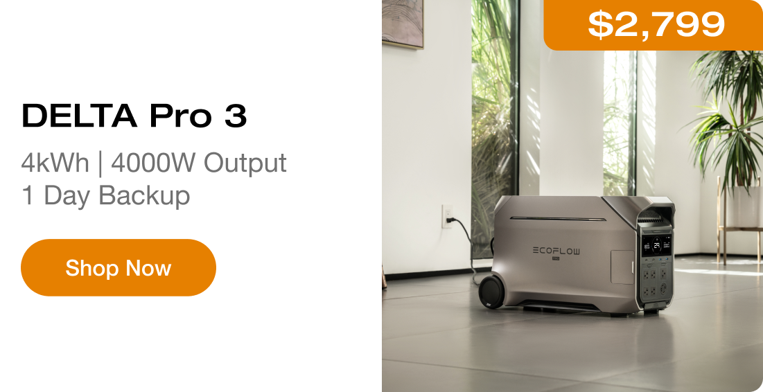 DELTA Pro 3 4kWh | 4000W Output 1 Day Backup