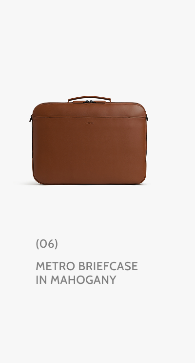 (06) Metro Briefcase in Mahogany.