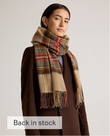 Mongolian Cashmere Tartan Scarf