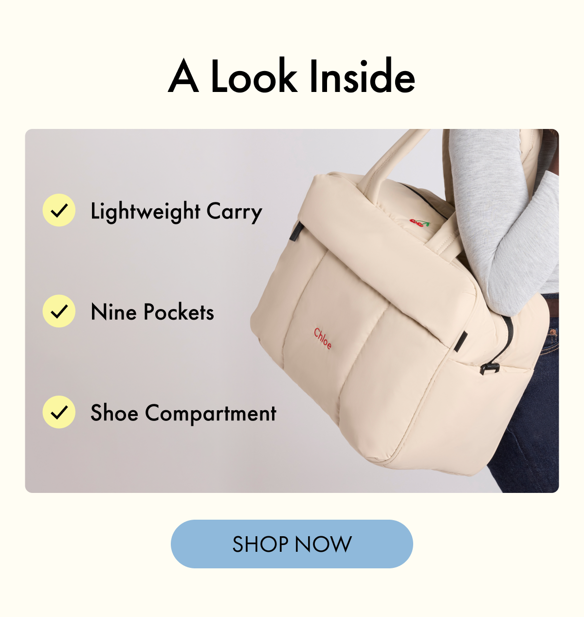 A Look Inside | Lightweight Carry | Nine Pockets | Shoe Compartment | SHOP NOW