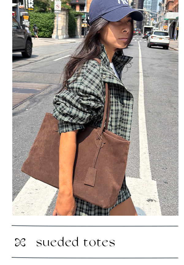 sueded totes