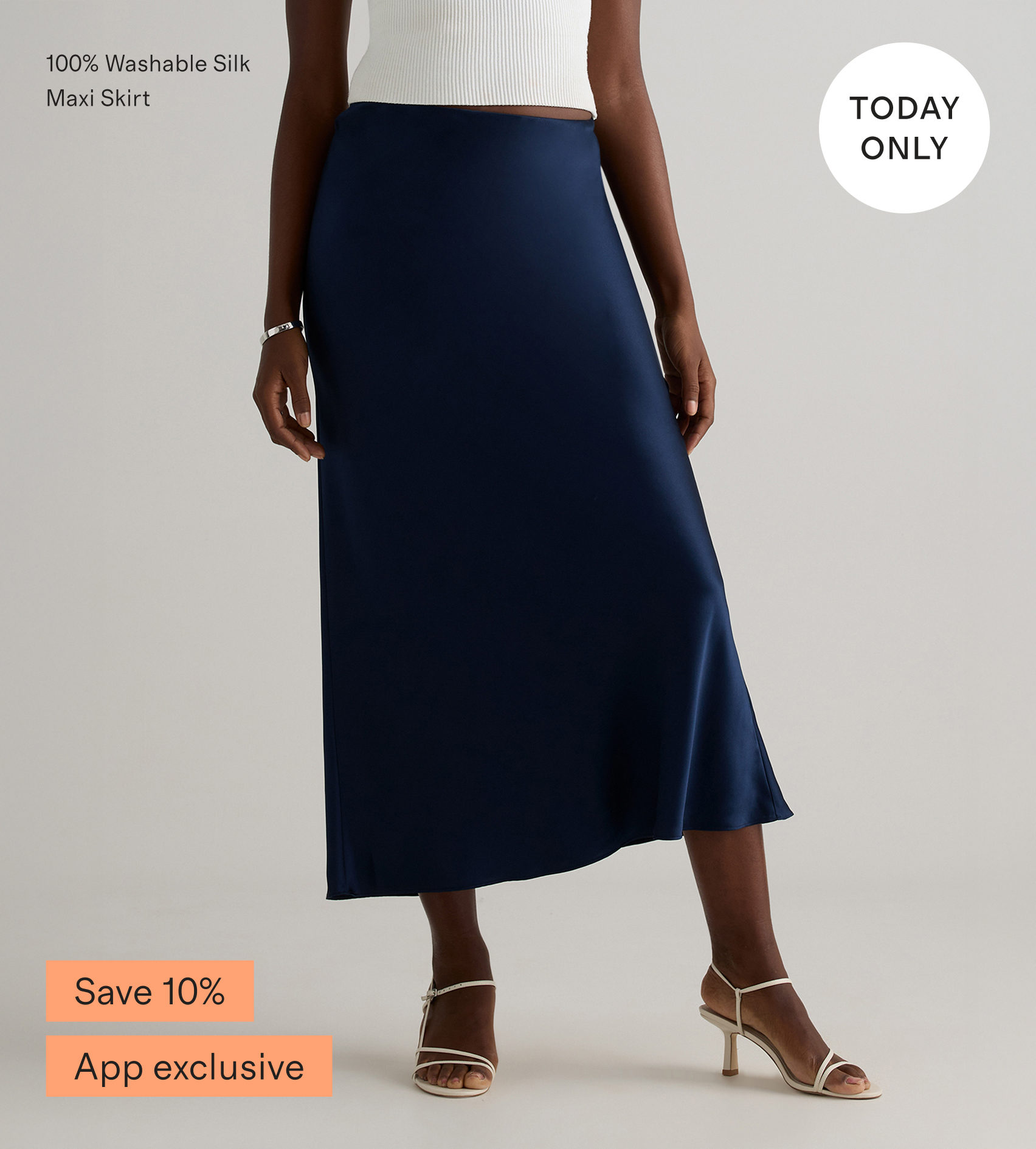 100% Washable Silk Maxi Skirt
