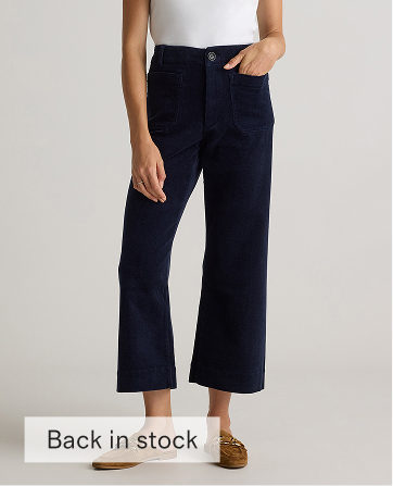 Organic Stretch Corduroy Cropped Wide Leg Pants