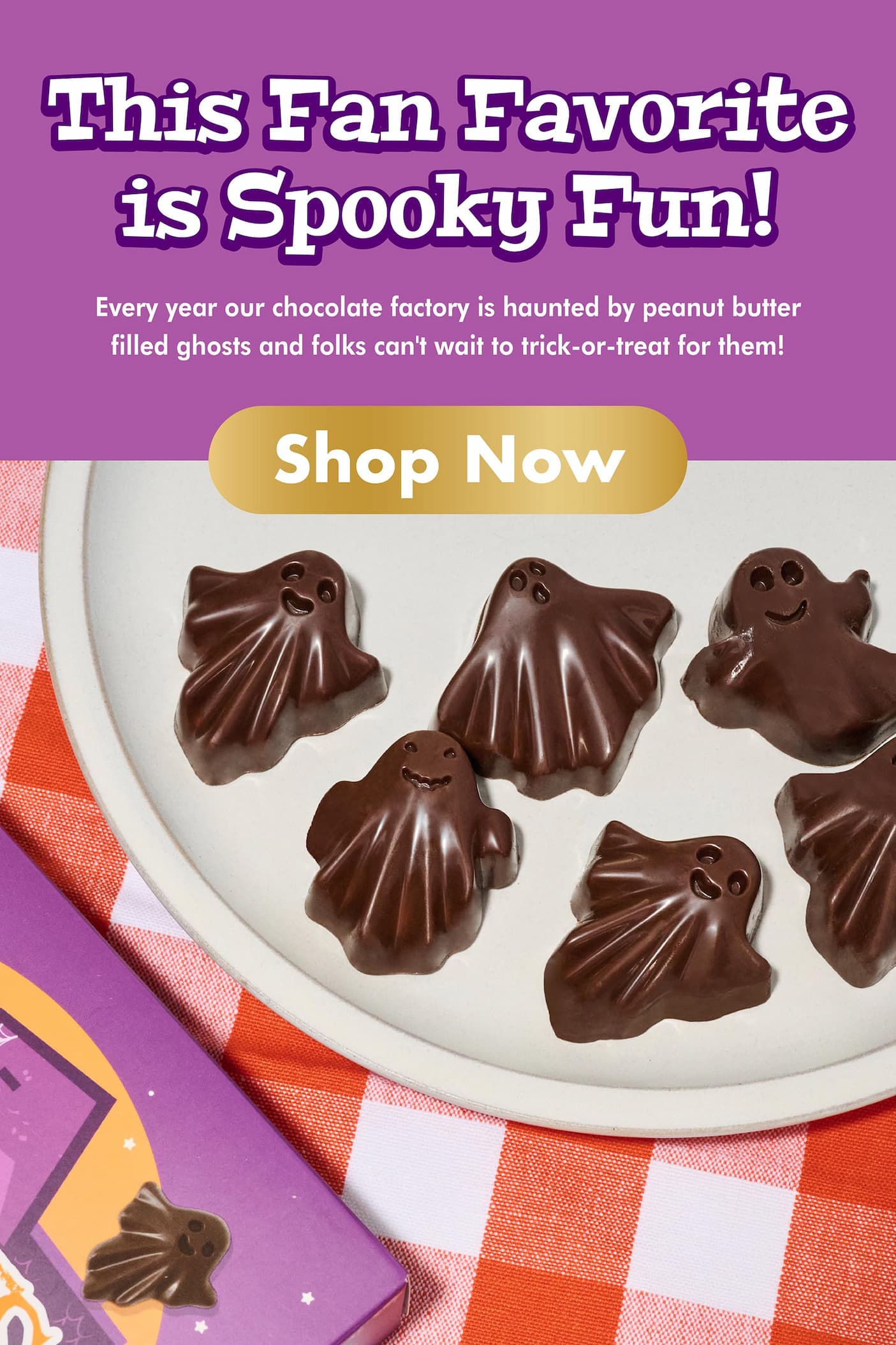 ChocZero Peanut Butter Ghosts, a fan favorite seasonal Halloween candy.