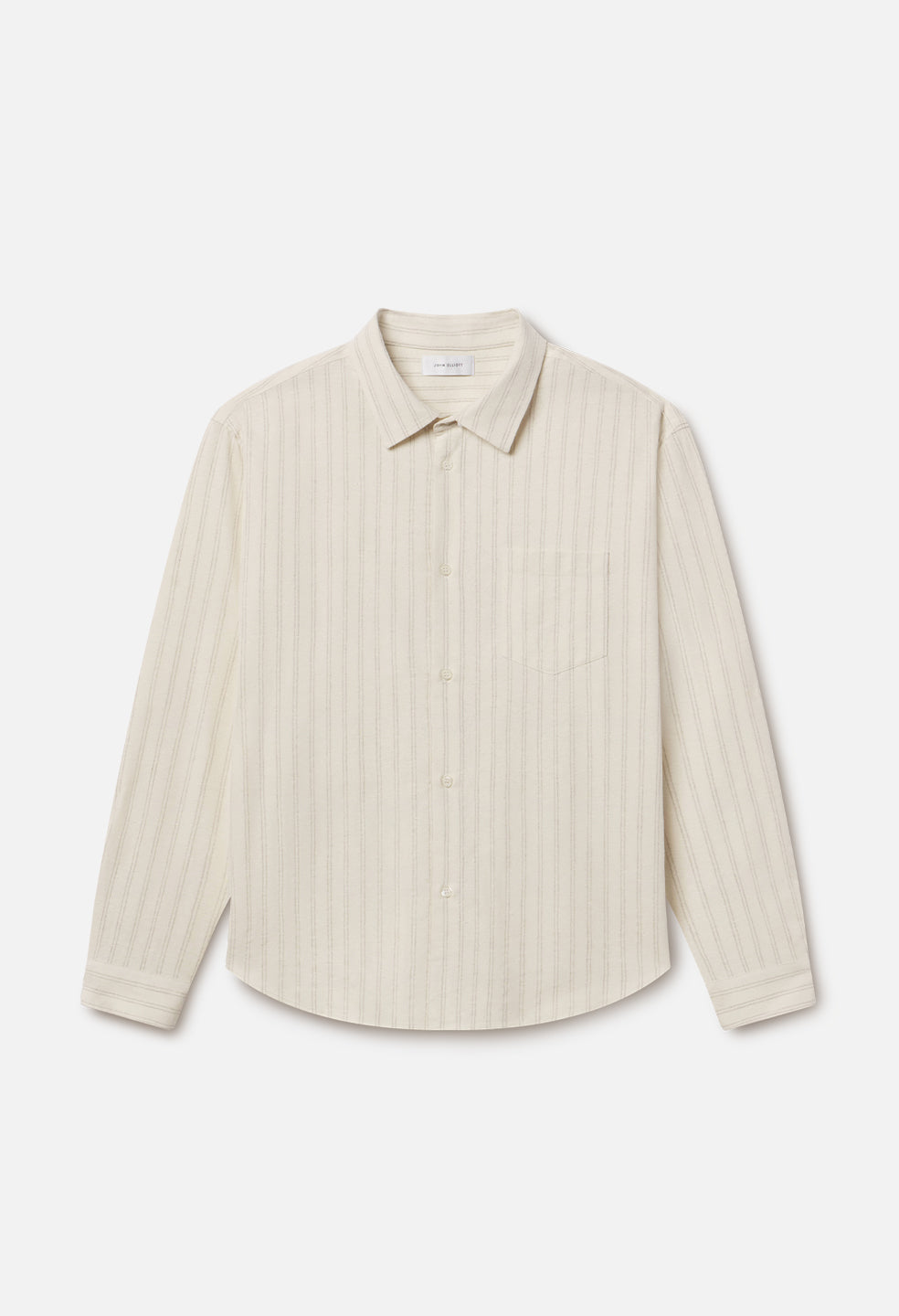 Image of Silk Linen Cloak Button Up / Salt Stripe
