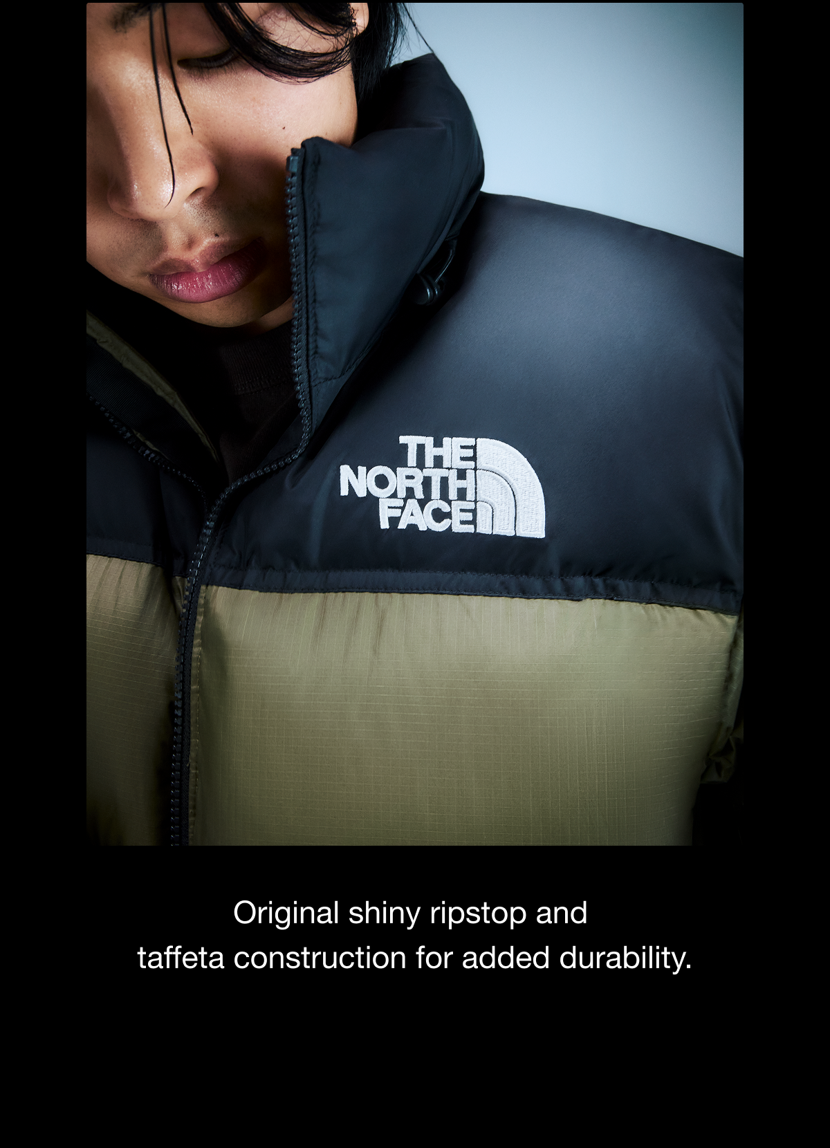 Original shiny ripstop and taffeta construction for added durability.