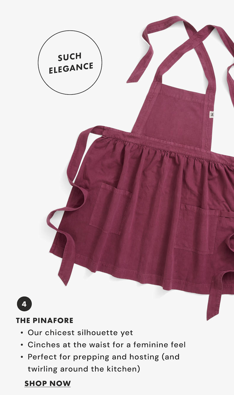 The Pinafore | Our chicest silhouette yet | Cinches at the waist for a feminine feel | Perfect for prepping and hosting (and twirling around the kitchen) | SHOP NOW | WAXED CANVAS 