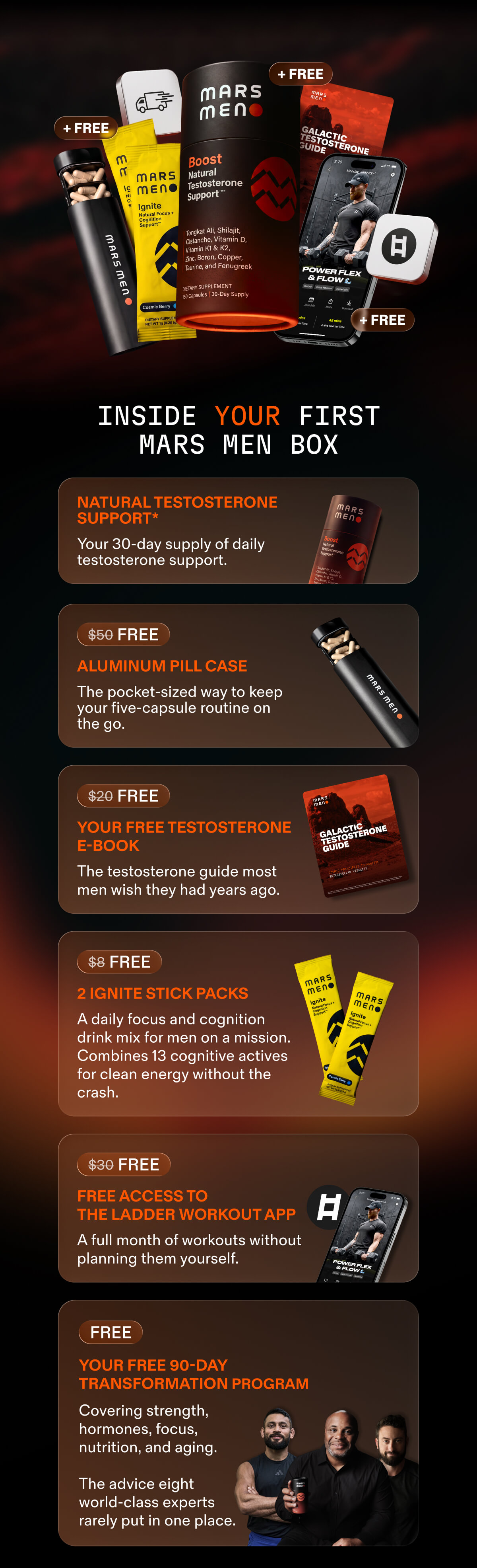 Your first box: Boost 30-day supply plus 5 free bonuses.