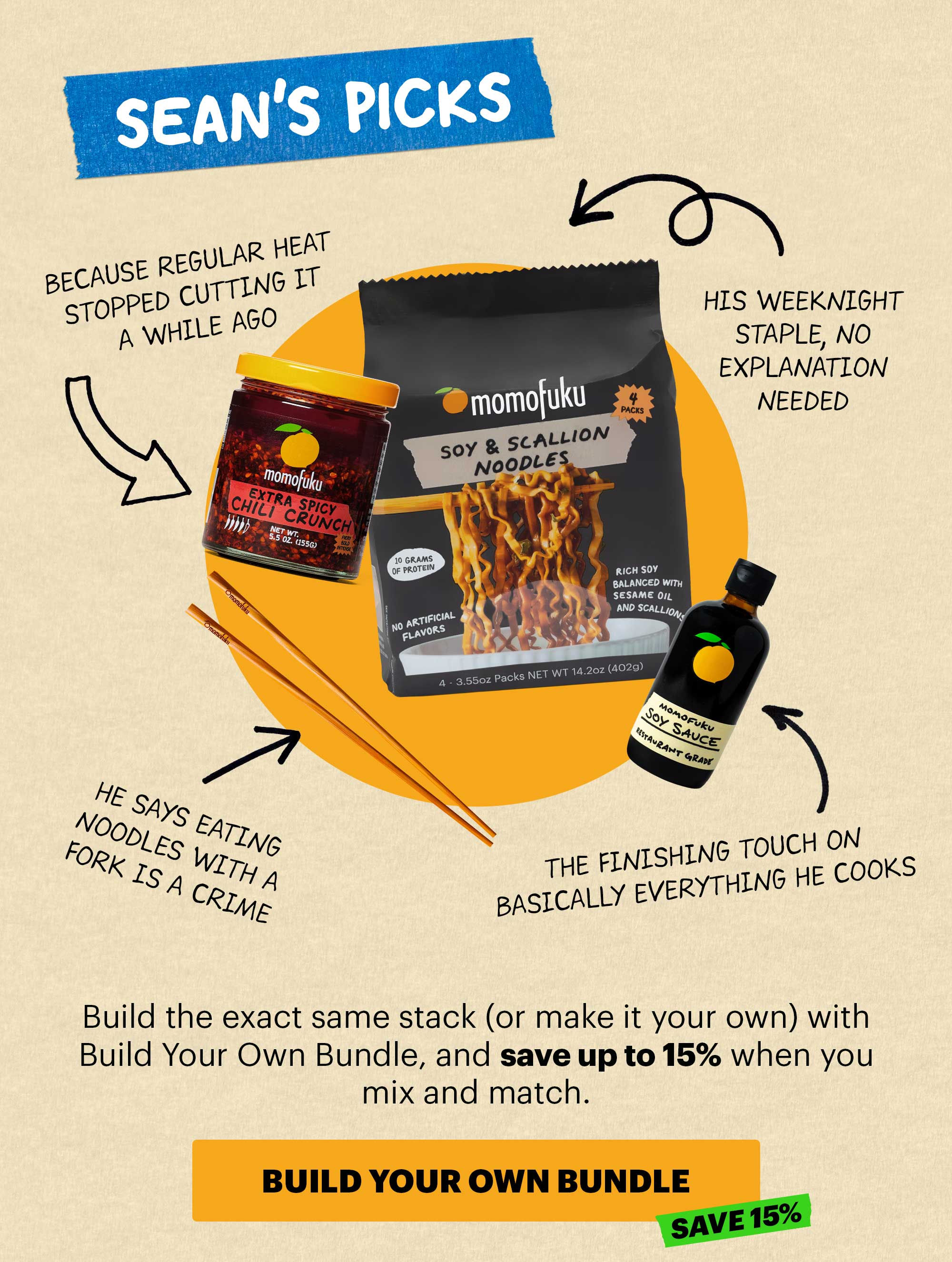 Header: Build Your Own Bundle Sub-header: Sean's Version CTA: BUILD YOUR OWN BUNDLE
