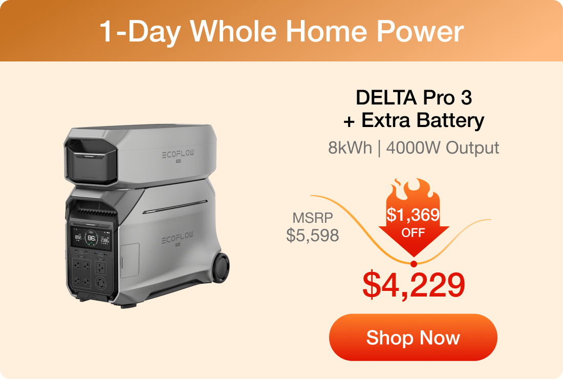 DELTA Pro 3 + Extra Battery 8kWh | 4000W Output