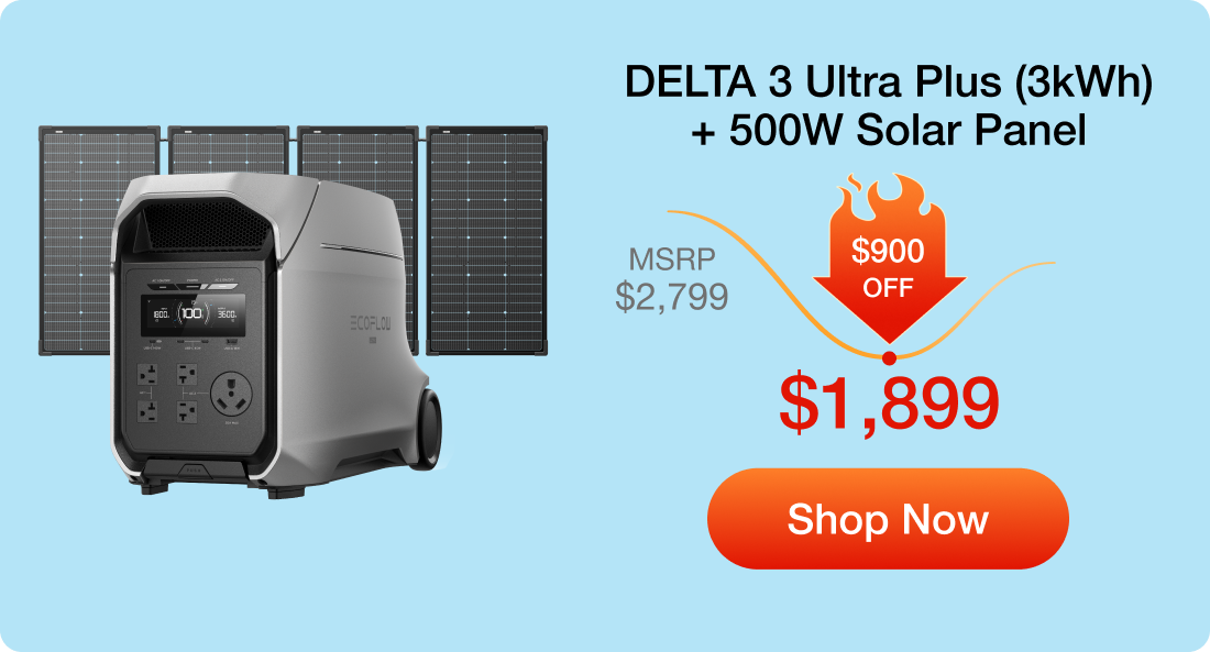 DELTA 3 Ultra Plus (3kWh) + 500W Solar Panel