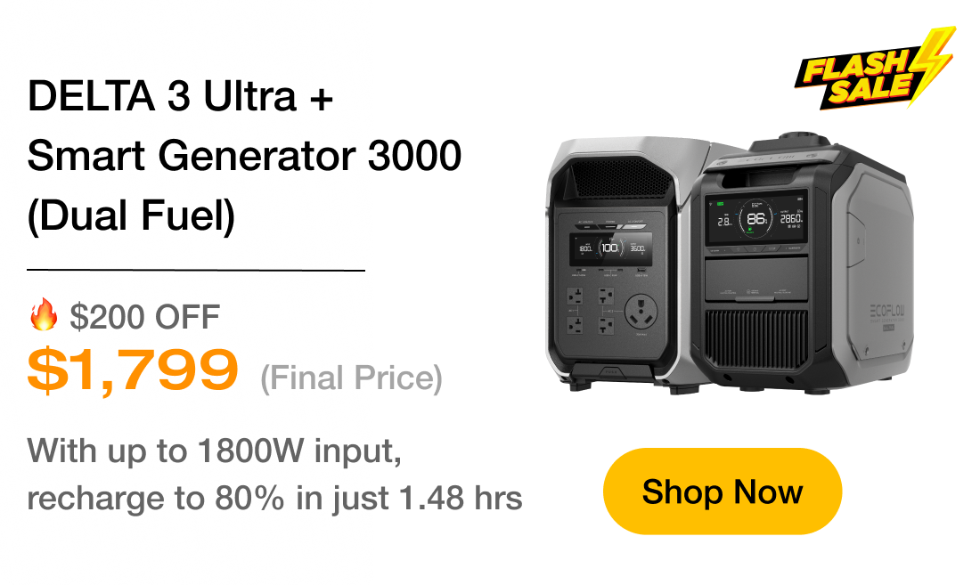 DELTA 3 Ultra + Smart Generator 3000 (Dual Fuel)