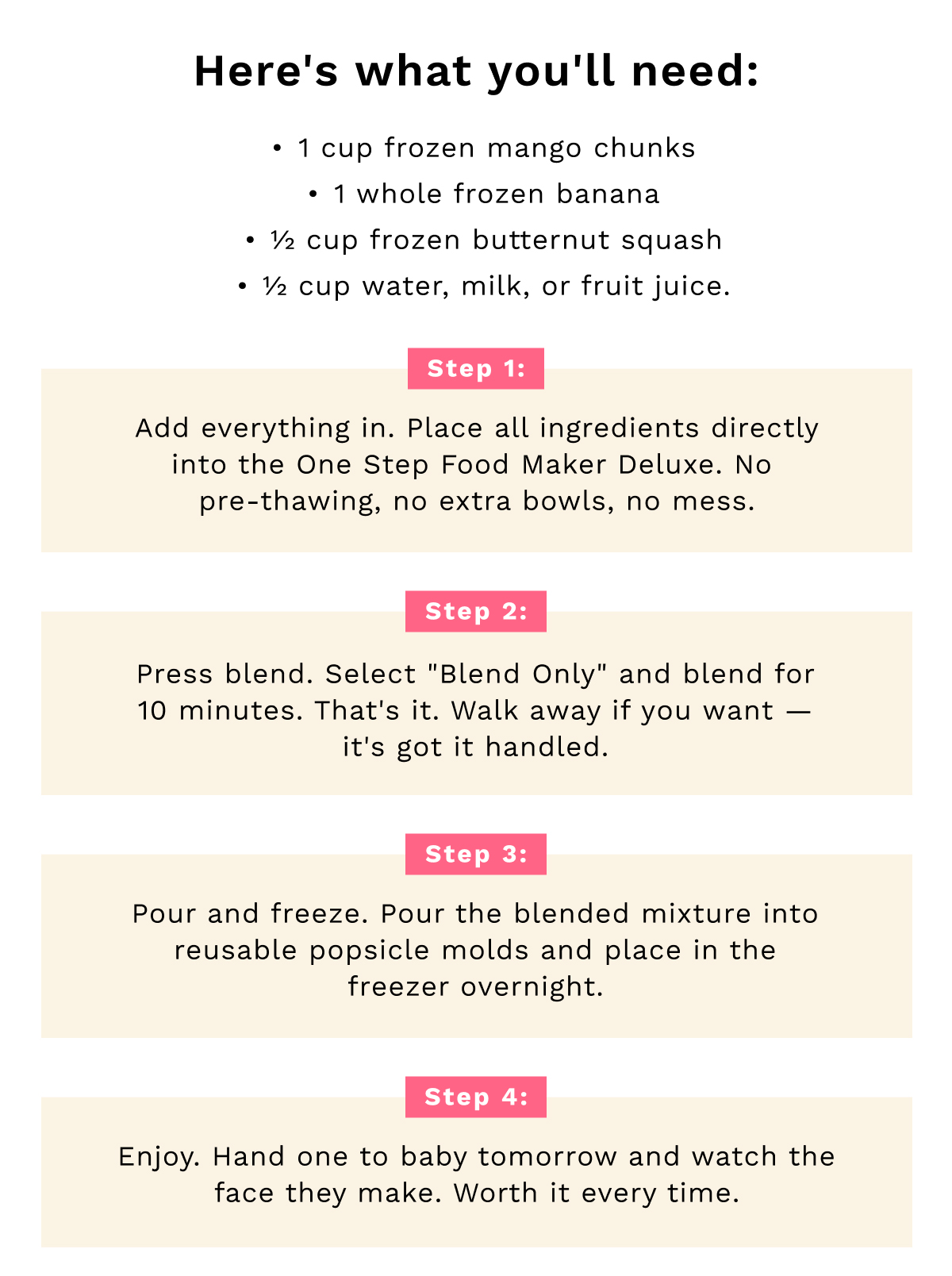 Mango + Banana + Butternut Squash Popsicles Recipe