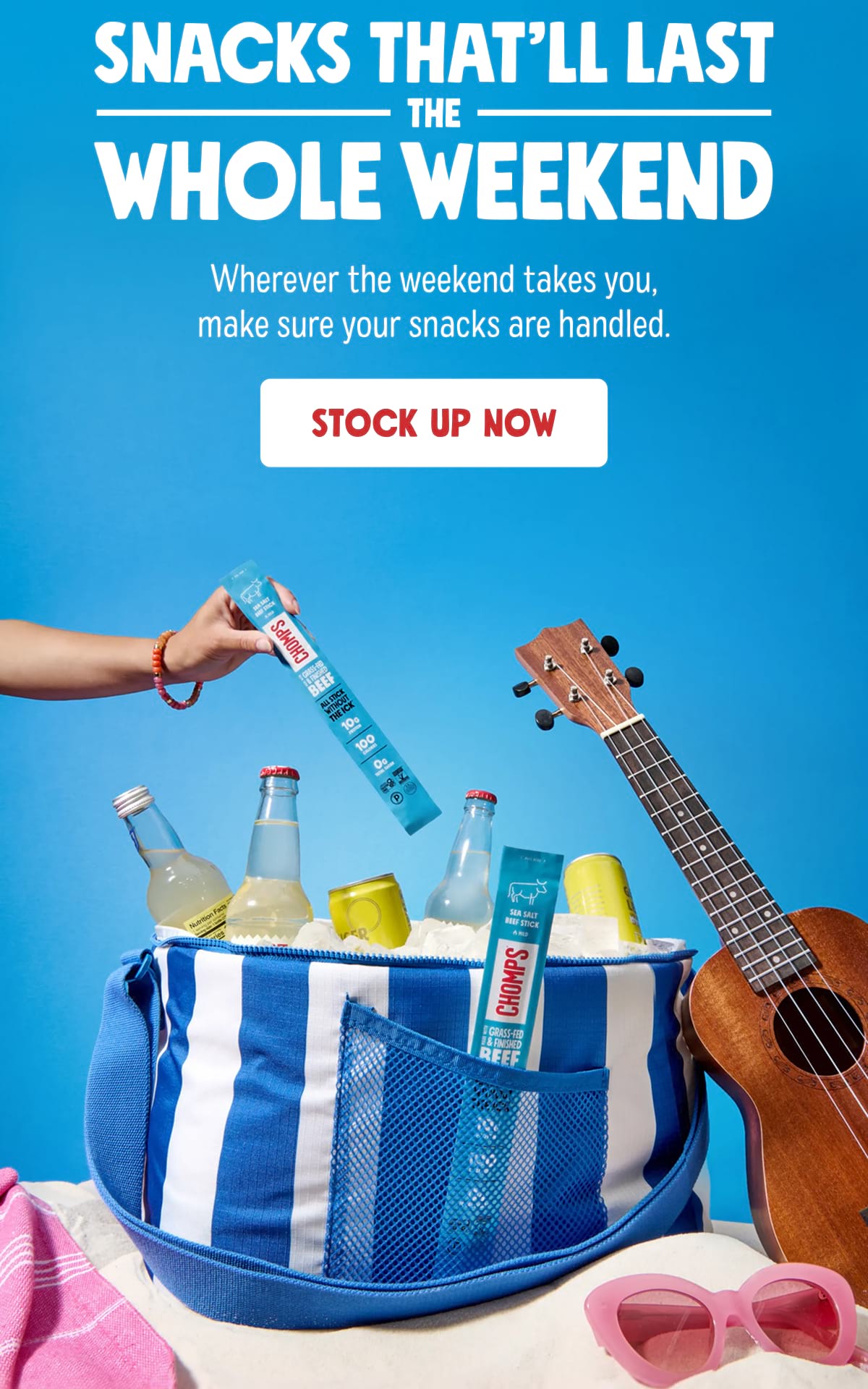 Snacks that&rsquo;ll last the whole weekend. Wherever the weekend takes you, make sure your snacks are handled. STOCK UP NOW