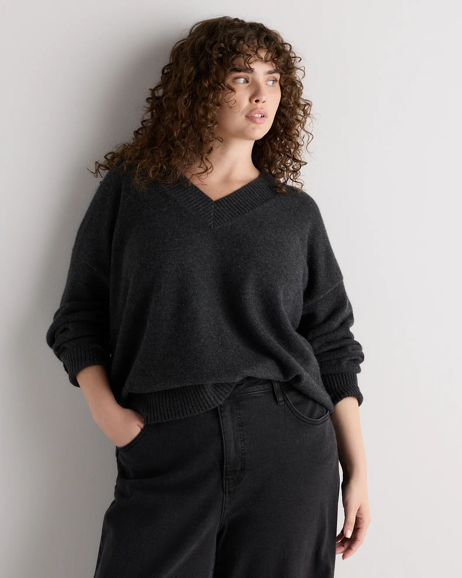 Mongolian Cashmere Oversized V-Neck Sweater