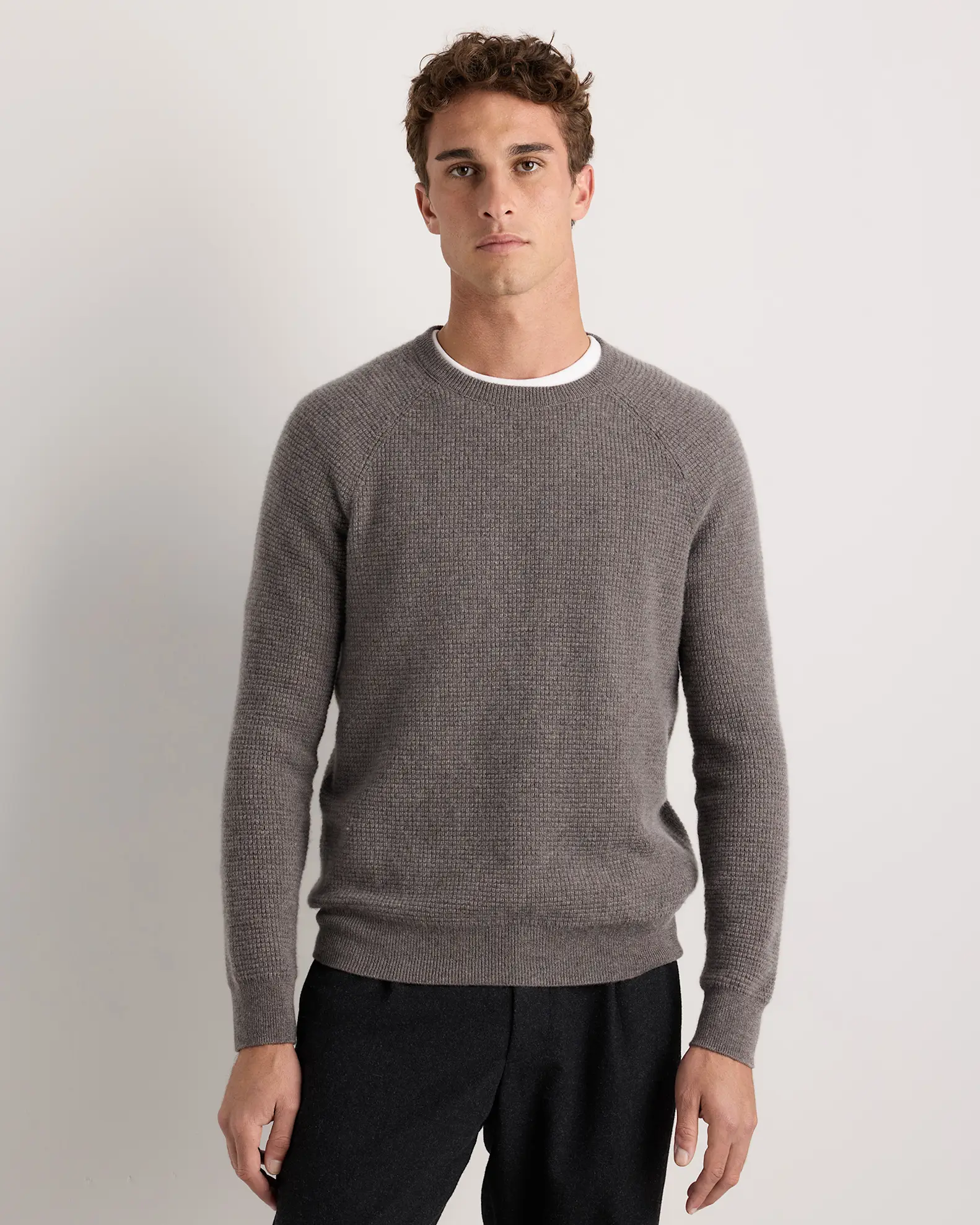 Mongolian Cashmere Waffle Sweatshirt