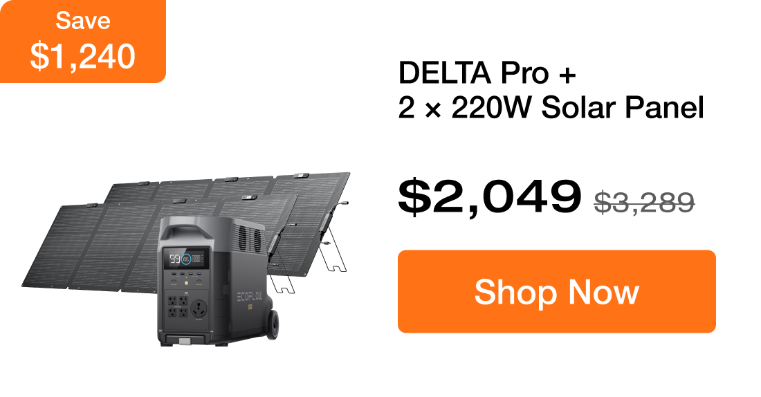 DELTA Pro + 2 &times; 220W Solar Panel $2,049 $3,289