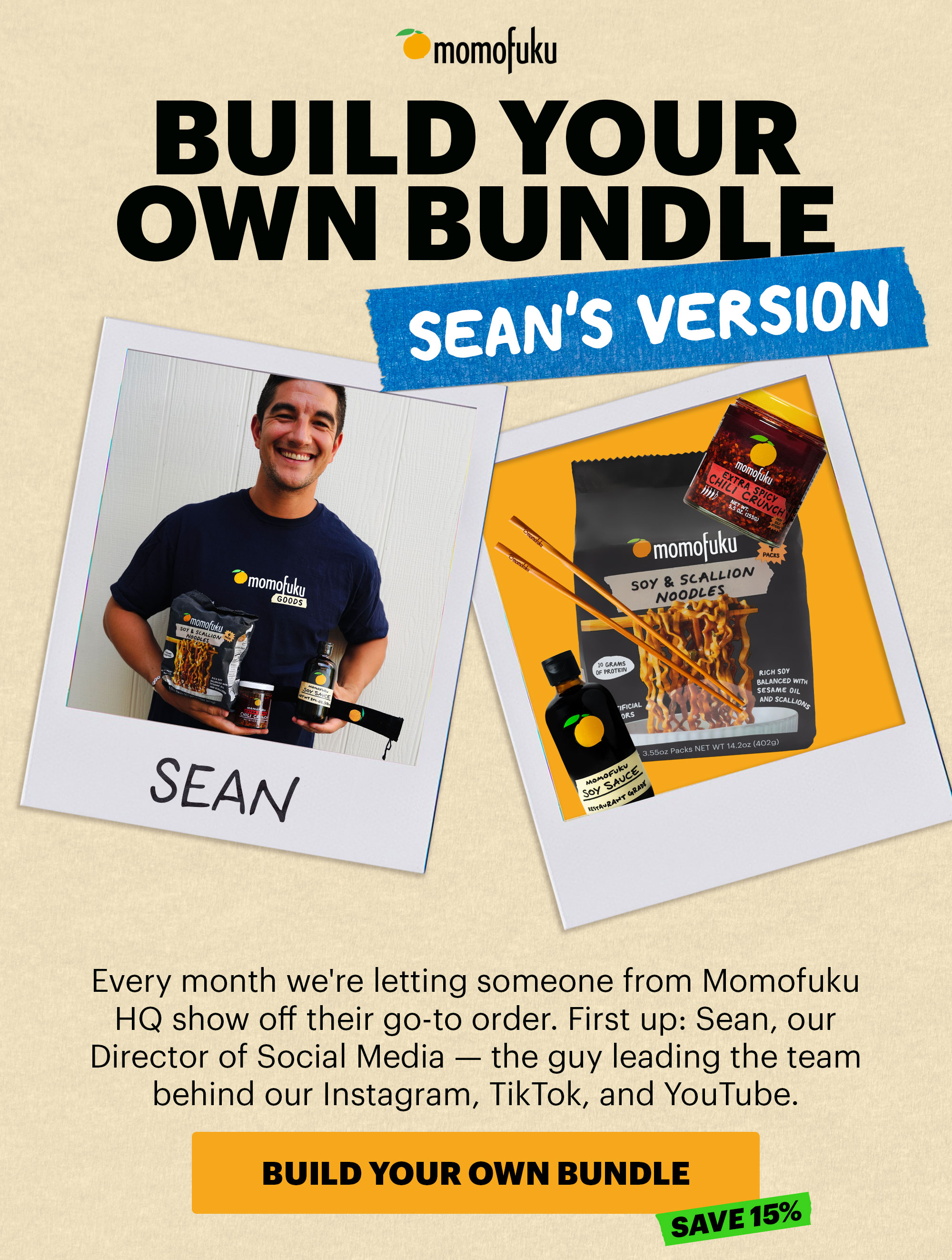 Header: Build Your Own Bundle Sub-header: Sean's Version CTA: BUILD YOUR OWN BUNDLE