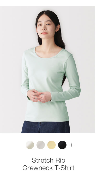 Shop Stretch Rib Crewneck T-Shirt