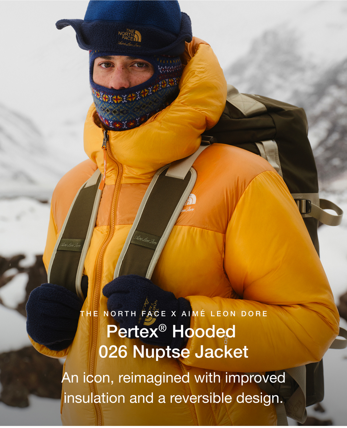 The North Face X Aim&eacute; Leon Dore Pertex Hooded 026 Nuptse Jacket. An icon, reimagined with improved insulation and a reversible design.