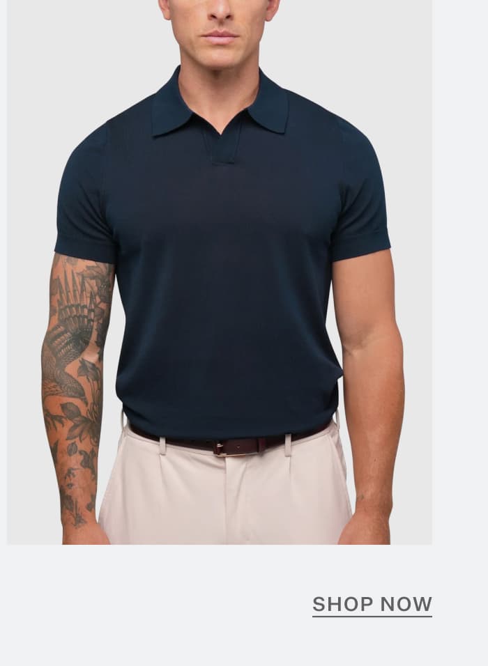 Riviera Knit Polo - Pacific Blue