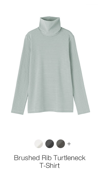Brushed Rib Turtleneck T-Shirt