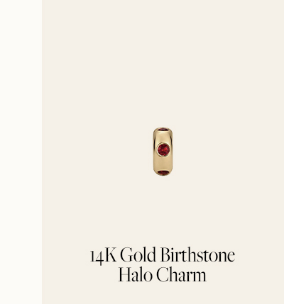 14K Gold Birthstone Halo Charm