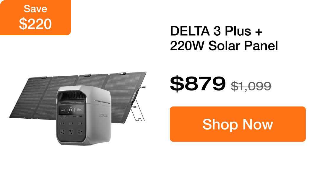 DELTA 3 Plus + 220W Solar Panel $879