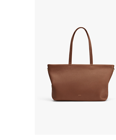Small Easy Zipper Tote Dark Chestnut
