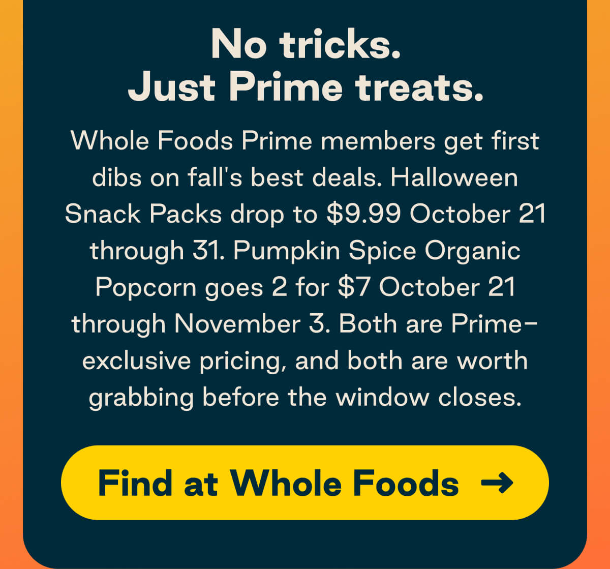 Fall mode activated. We air pop tender butterfly popcorn, then swirl it in organic coconut oil with a dash of cinnamon and a pinch of nutmeg. Finished with Himalayan salt for the cozy, sweater-weather crunch you&rsquo;ve been waiting for. Button: Find Pumpkin Spice.