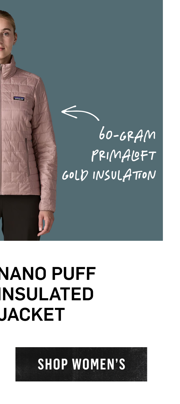 Patagonia Nano Puff Insulated Jacket with 60-gram PrimaLoft Gold insulation. Shop Women's