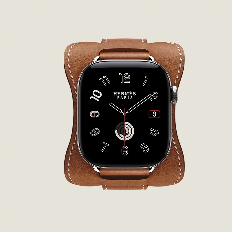 Image of Series 12 case & Band Apple Watch Herm&egrave;s Single Tour 42 mm En Selle
