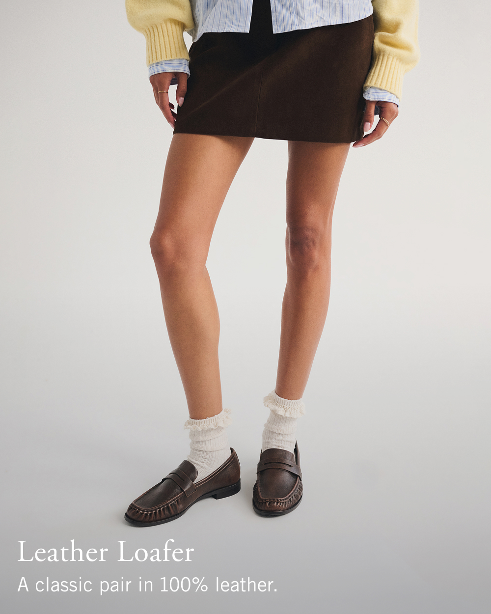 Leather Loafer A classic pair in 100% leather.
