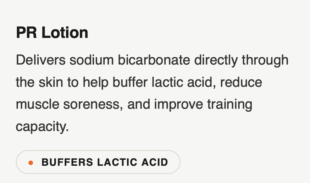 PR Lotion buffers lactic acid