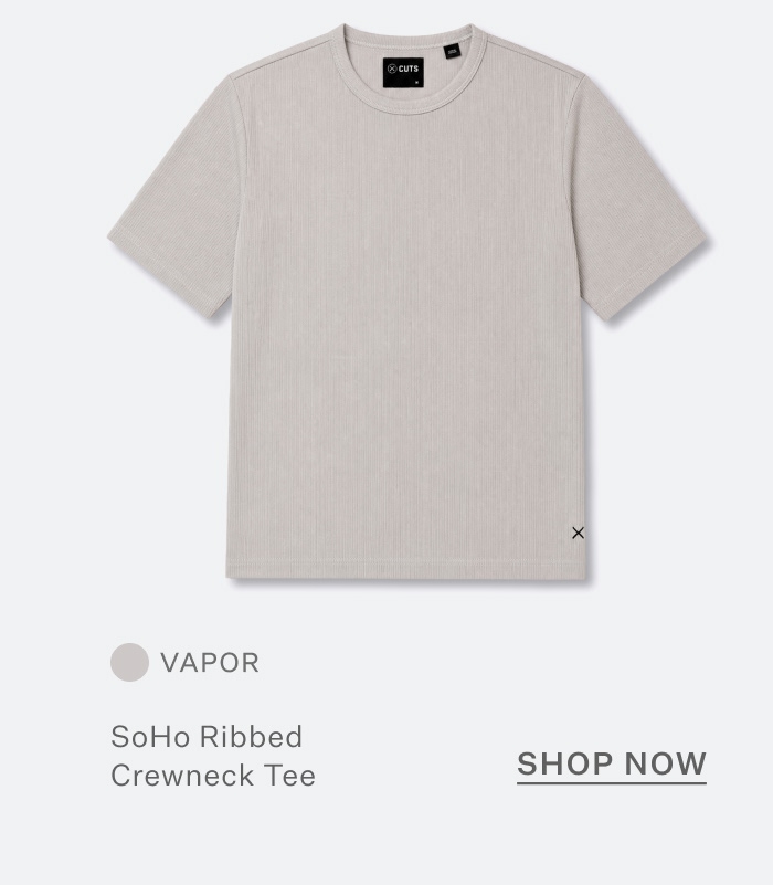 SoHo Ribbed Crewneck Tee - Vapor