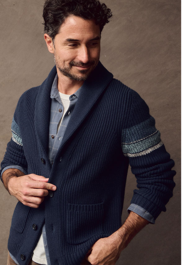 Varsity Shawl Cardigan