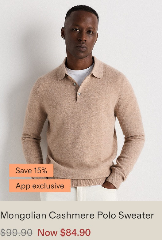 Mongolian Cashmere Polo Sweater