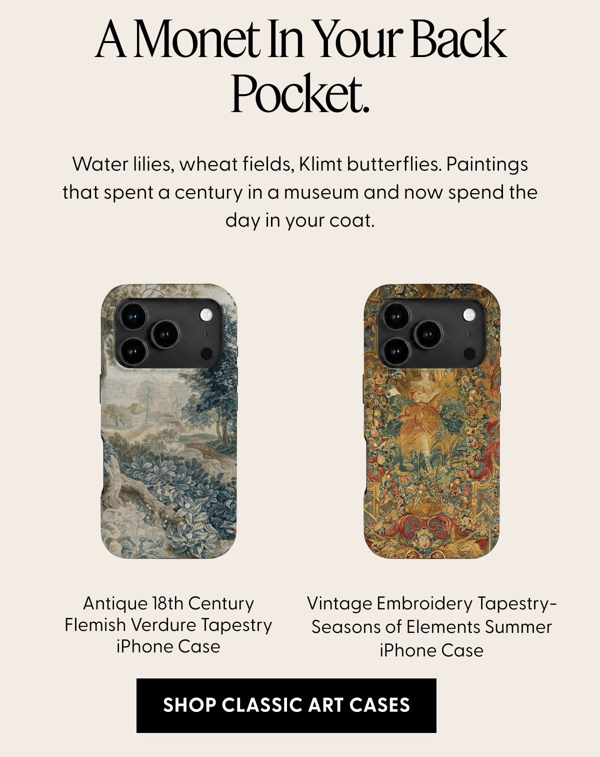 A Monet In Your Back Pocket. | Shop Classic Art Cases